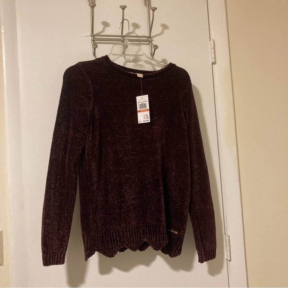 NWT Michael Kors Burgundy Plush Sweater